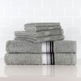 thumbnail image 1 of Mainstays 6 Piece 100% Cotton Towel Set, 2 Striped Bath , 2 Hand and 2 Washcloths,Super Soft and Highly Absorbent basic Premium Towel Set, for Bathroom, Hotels, Spa and Gym – Grey, 1 of 7