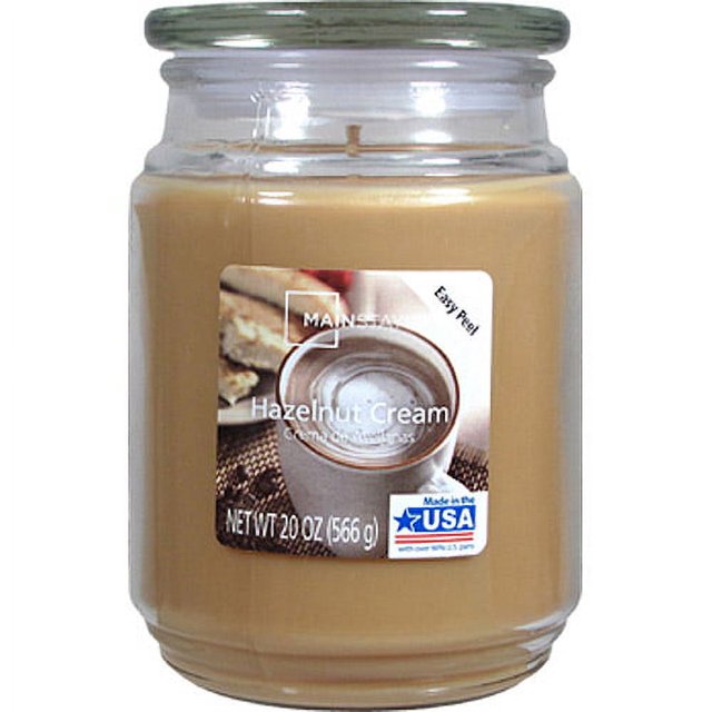 Mainstays 6 Piece 20 oz Jar Candle Hazelnut Cream, Tan