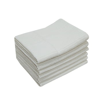 Mainstays 6-Piece Bar Mop Kitchen Towel Set, White