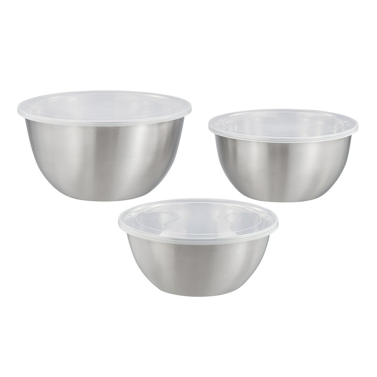 Mainstays Stainless Steel Mixing and Storage Bowls Set with Lids