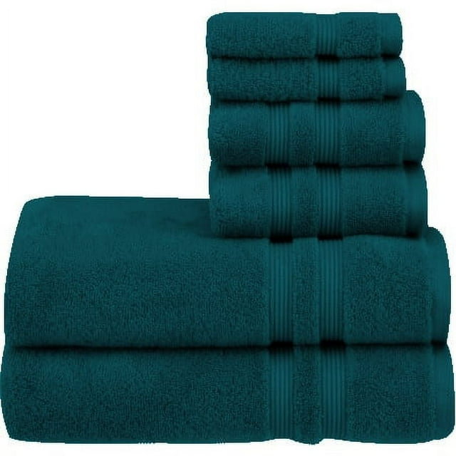 Mainstays 6Piece Performance Solid Bath Towel Collection Teal Rain