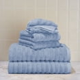 thumbnail image 1 of Mainstays Textured Cotton Bath Towel Set, Blue Linen, 6 Count, 1 of 1