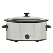 Mainstays 6 Quart Oval Slow Cooker with Stainless Steel Finish and Glass Lid