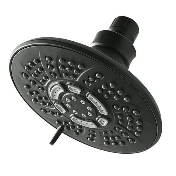 Mainstays 6-Setting Large Shower Head, Matte Black