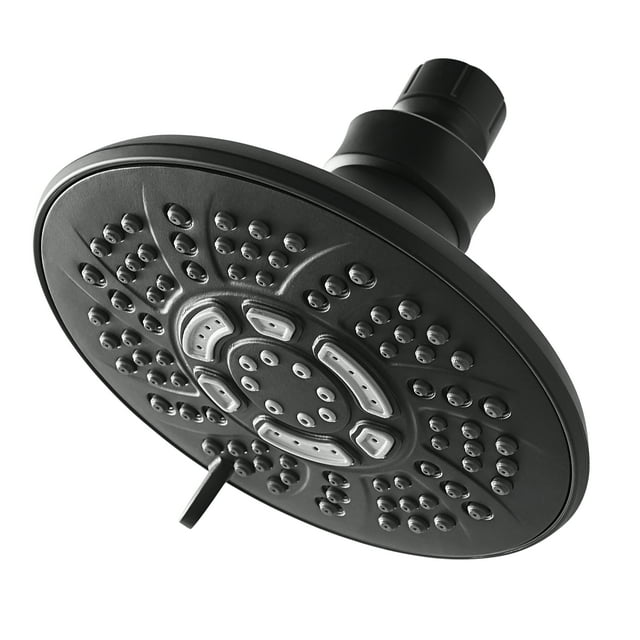Mainstays 6Setting Large Shower Head, Matte Black