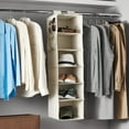 thumbnail image 1 of Mainstays Canvas 6-Shelf Hanging Closet Organizer for Shoes and Clothes, Beige, 1 of 6