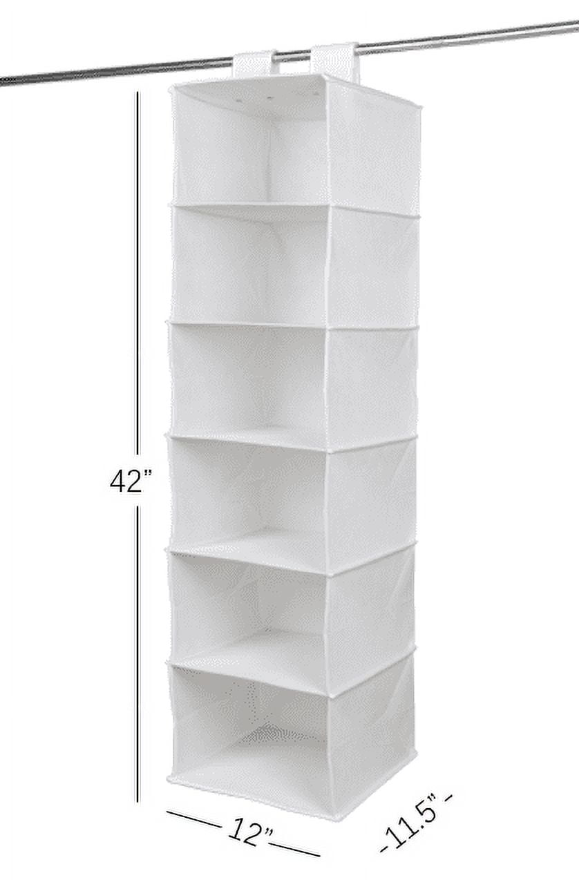Mainstays Wide Flex Closet Shelf Storage Bin, Arctic White