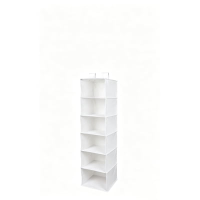 Mainstays 6 Shelf Non-Woven Hanging Closet Organizer Shelf Dividers, Arctic White