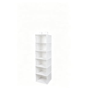 Mainstays 6 Shelf Non-Woven Hanging Closet Organizer, Arctic White