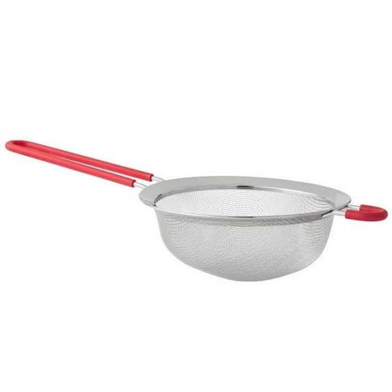 Mainstays 6" Stainless Steel Fine Mesh Strainer, Red