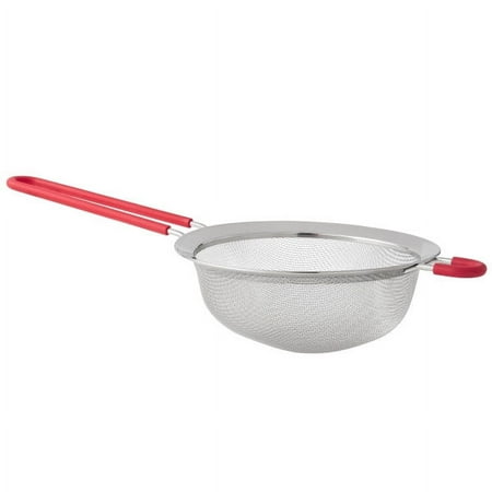 Mainstays 6" Stainless Steel Fine Mesh Strainer, Red
