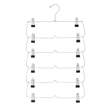 Mainstays 6-Tier Pant & Skirt Hanger, Heavy Duty Chrome Metal, Space Saving, 1 Count