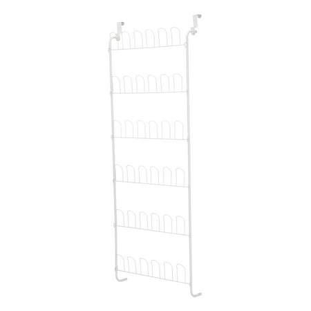 Mainstays 6-Tier over the Door Shoe Rack, White, 18 Pairs of Shoes