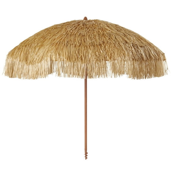 Mainstays 6 feet Thatched Tiki Umbrella Beach Umbrella, Sand Anchor