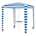 thumbnail image 1 of Mainstays 6 ft Blue and White Stripe Beach Umbrella, Sun Protection, 1 of 5