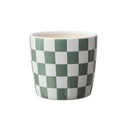 Mainstays 6 inch Green White Checkered Ceramic Planter