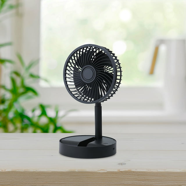 Mainstays 6 inch Personal Rechargeable USB Foldable Fan with 3 speeds Black