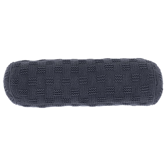 Mainstays 6" x 18" Greystone Cotton Knit Bolster Decorative Pillow