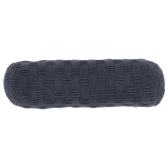 Mainstays 6" x 18" Greystone Cotton Knit Bolster Decorative Pillow