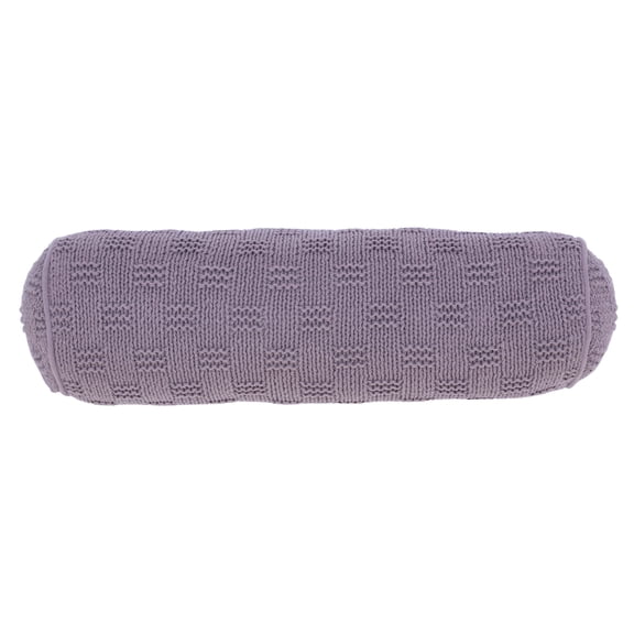 Mainstays 6" x 18" Violet Cotton Knit Bolster Decorative Pillow