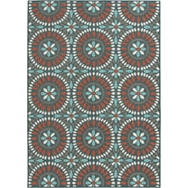 Mainstays 6' x 9' Multi Medallion Polypropylene Outdoor Area Rug