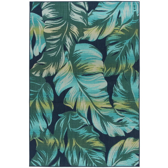 Mainstays 6'x9' Navy Tropical Palm Outdoor Area Rug