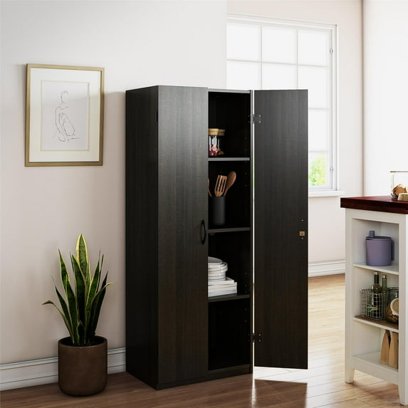 Mainstays 60" 2 Door Storage Cabinet, Espresso