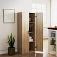 thumbnail image 1 of Mainstays 60" 2 Door Storage Cabinet, Natural, 1 of 15