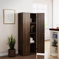 thumbnail image 1 of Mainstays 60" 2 Door Storage Cabinet, Walnut, 1 of 16