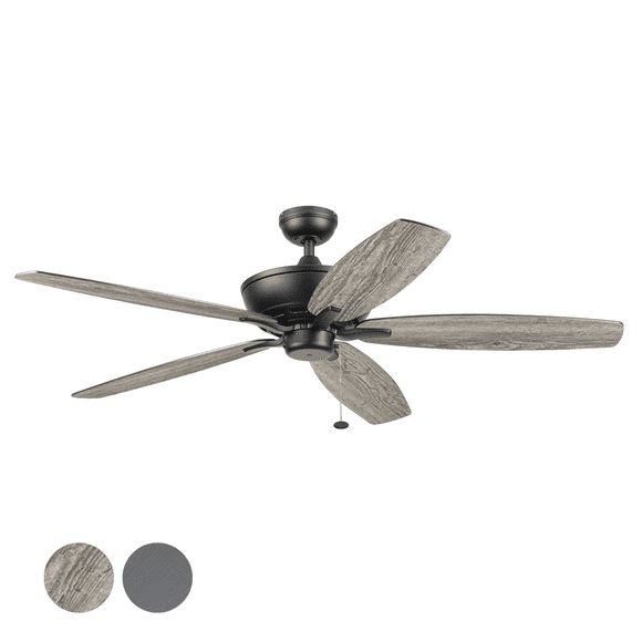 Mainstays 60" Black Traditional Indoor/Outdoor Ceiling Fan with 5 Blades, Pull Chain & Reverse Airflow