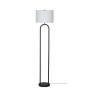 Mainstays 64" Dual Pole Arch Metal Floor Lamp, Black Finish with White Fabric Drum Shade