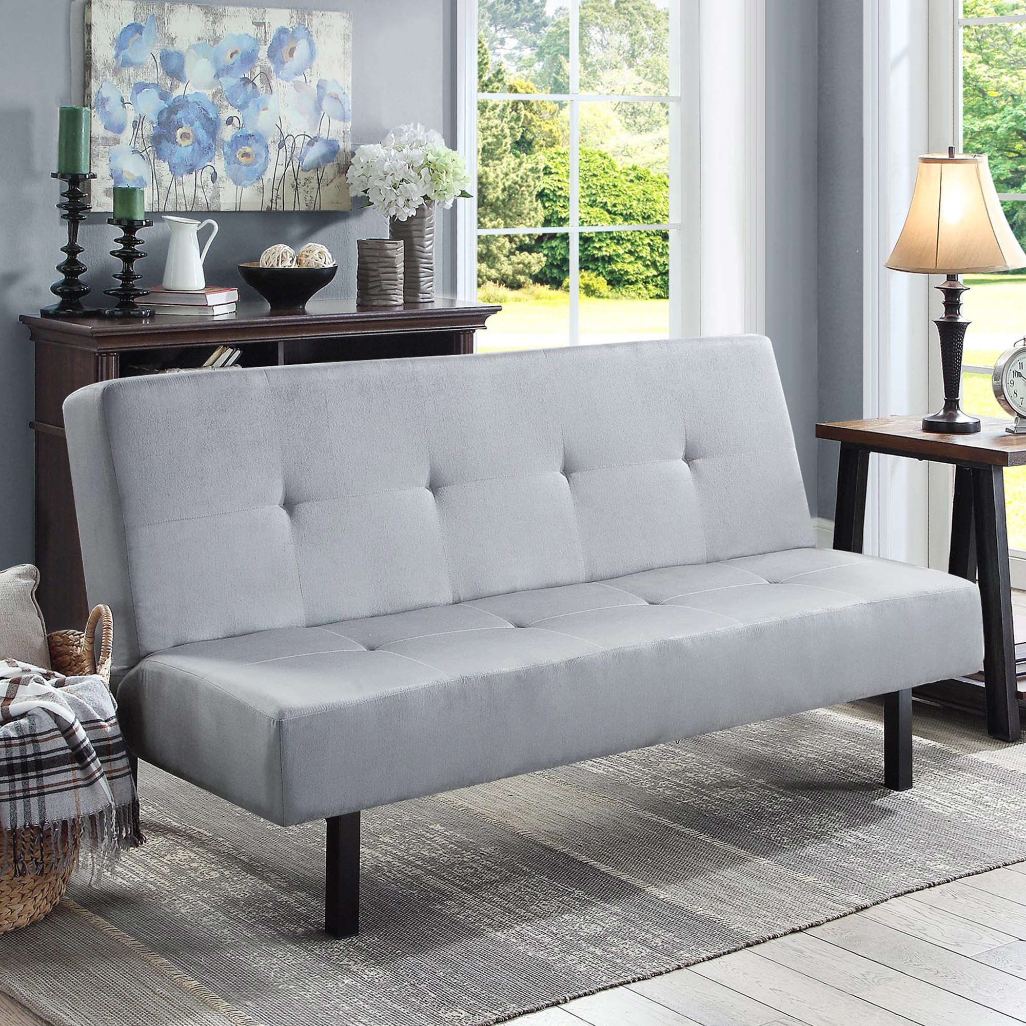 Mainstays 68? 3-Position Tufted Futon, Gray - image 1 of 6