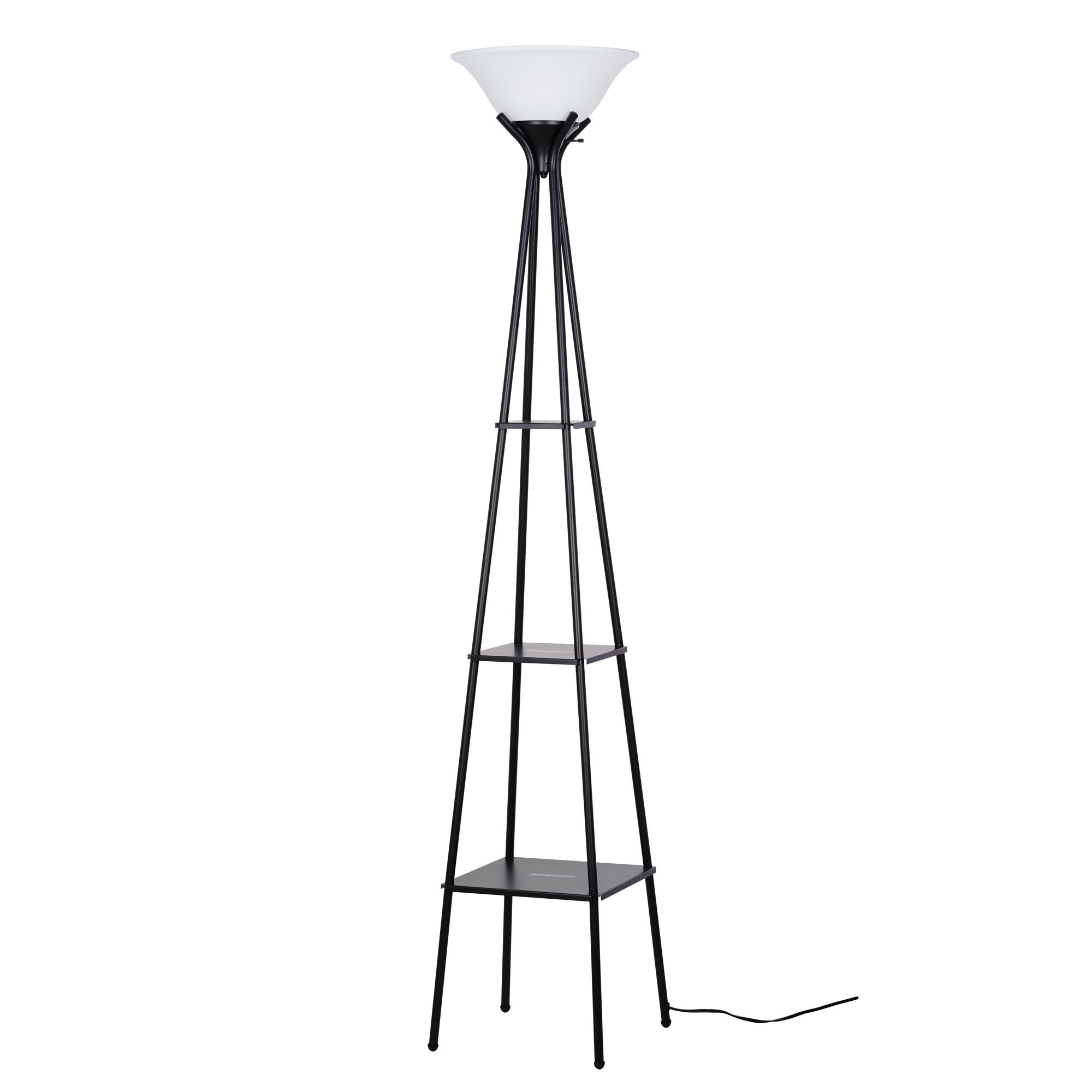 Mainstays 69" Metal Etagere Floor Lamp, Charcoal Finish - image 1 of 8