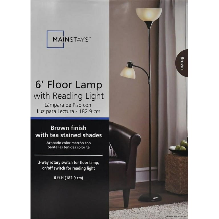 Mainstays 6ft LED Floor Lamp with Reading Light