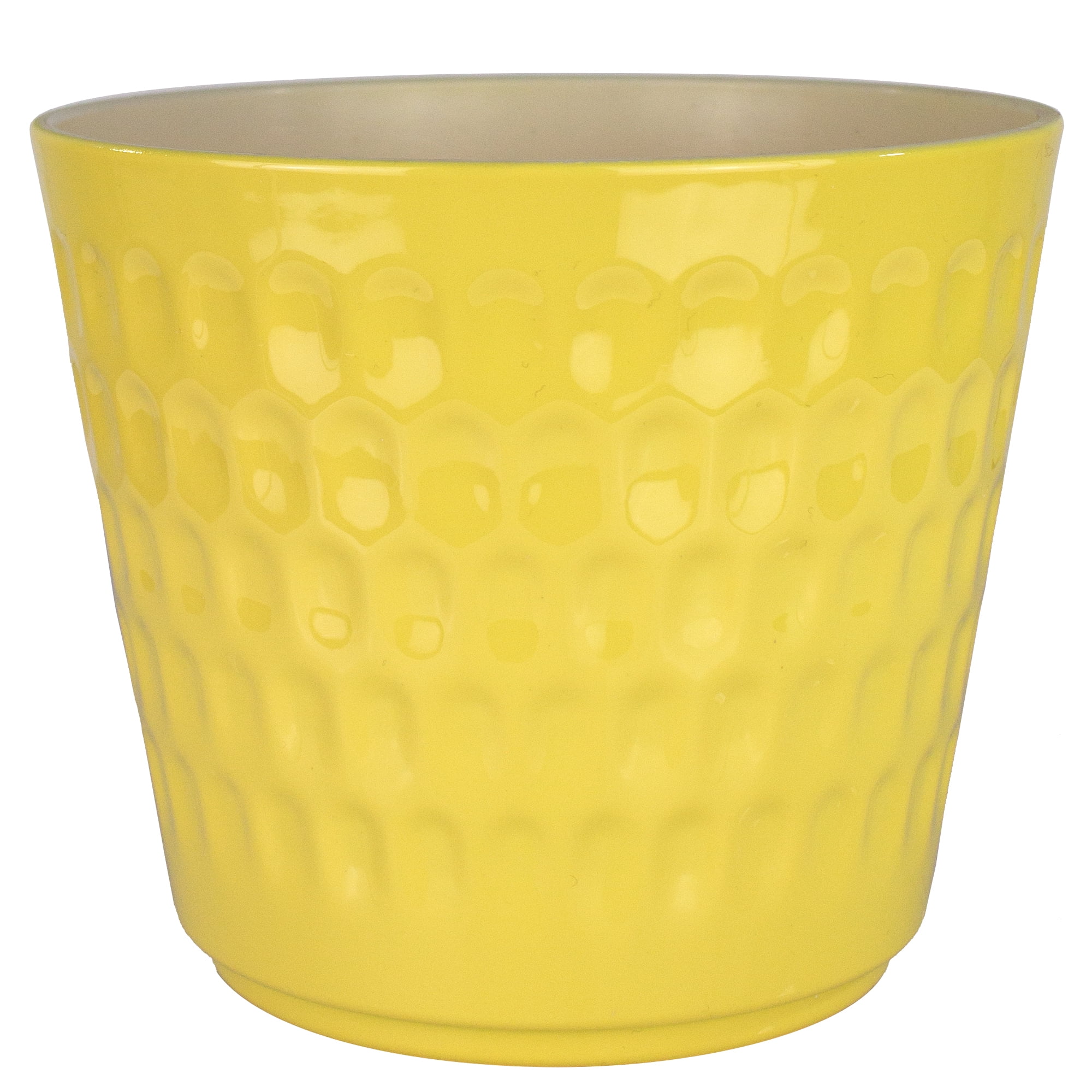 Mainstays 6in DIA Rory Yellow Plastic Planter