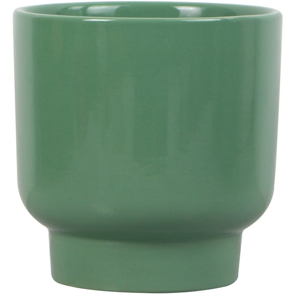 Mainstays Small 6in Round Petra Green Ceramic Planter