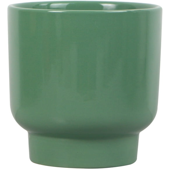 Mainstays Small 6in Round Petra Green Ceramic Planter