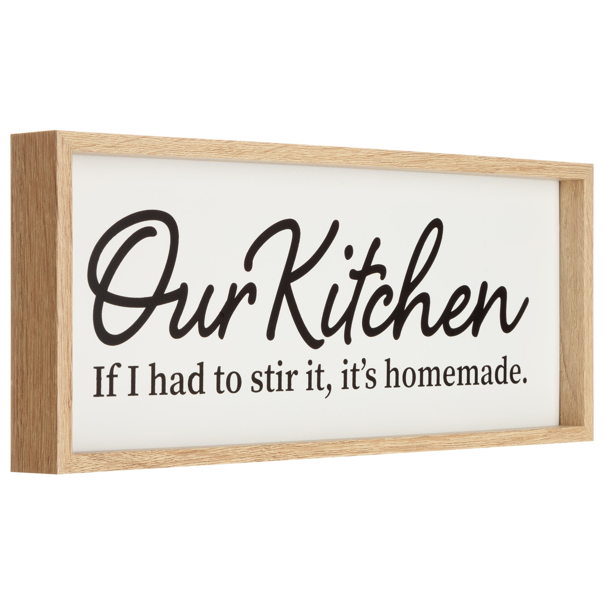 If I had to stir it it's homemade, farmhouse kitchen wood signs.