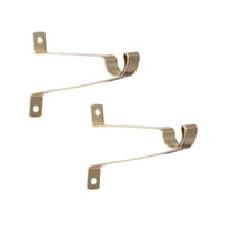 Mainstays 7/16 in. Diameter Petite Café Metal Curtain Rod Mounting Brackets, Set of 2, Brass Finish