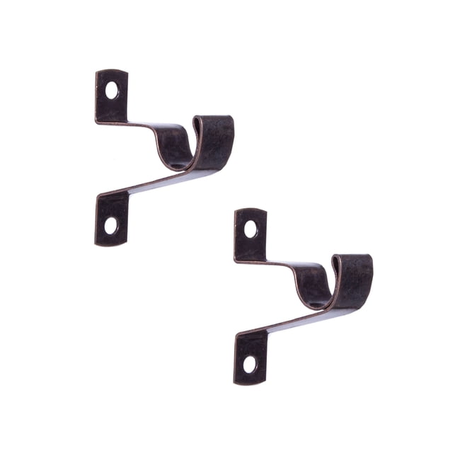 Mainstays 7/16" Petite Café Metal Curtain Mounting Brackets, Set of 2, Bronze