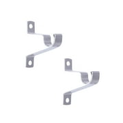 Mainstays 7/16 in. Diameter Petite Café Metal Curtain Rod Mounting Brackets, Set of 2, Nickel Finish