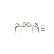 Mainstays 7.25 inch Shelf Mail and Key Wall Mount Rack Organizer with 5 Key Hooks for Leashes, Keychains, 2 lbs Capacity, Satin Nickel, 1 Pack