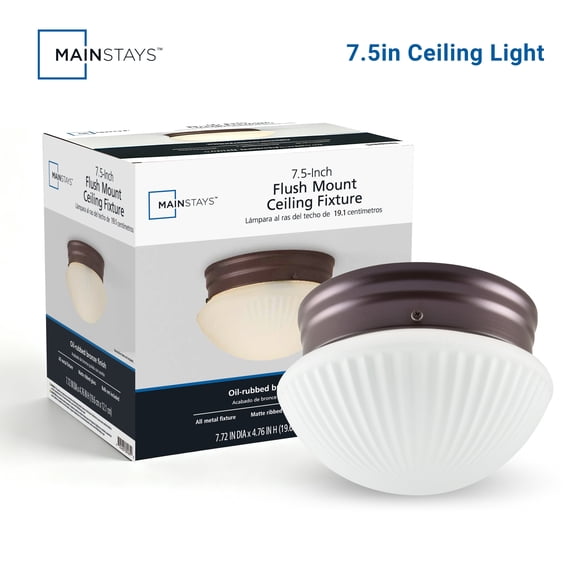 Mainstays Flush Mount Ceiling Light, Bronze Finish, Bulb Not Included