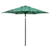 Mainstays 7.5 Foot Green Palm Round Outdoor Tilting Market Patio Umbrella with Push-up Function