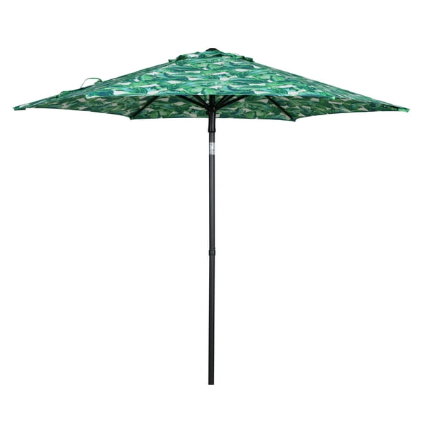 Mainstays 7.5 Foot Green Palm Round Outdoor Tilting Market Patio