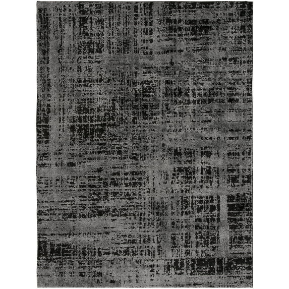 Mainstays 7.5'x9.5' Black and Gray Abstract Indoor Area Rug
