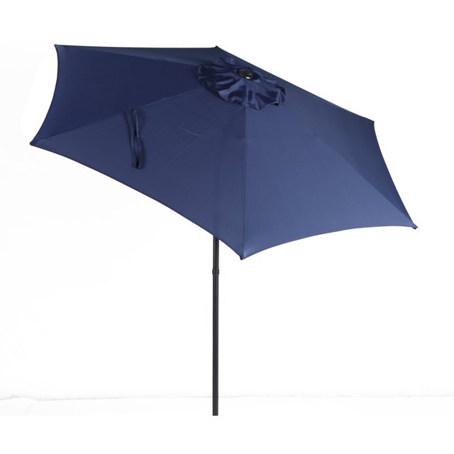 Mainstays 7.5ft Navy Round Outdoor Tilting Market Patio Umbrella with Pushup Function