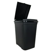 Mainstays 7.6 Gallon Kitchen Trashcan, Plastic Touch Top Lid Trashcan, Black, Size: 14.17" L x 10.62" W x 16.92" H