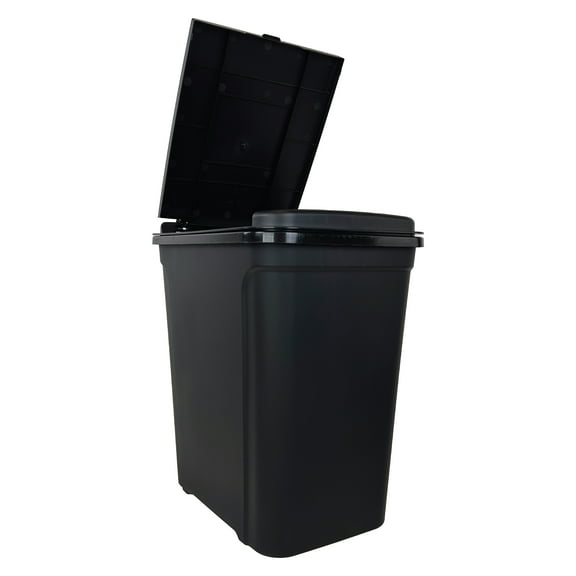 Mainstays 7.6 Gallon Kitchen Trashcan, Plastic Touch Top Lid Trashcan, Black, Size: 14.17" L x 10.62" W x 16.92" H