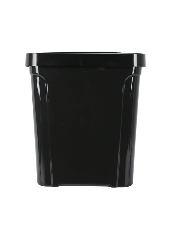 Mainstays 7.6 gal Plastic Touch Top Lid Kitchen Trash Can, Black